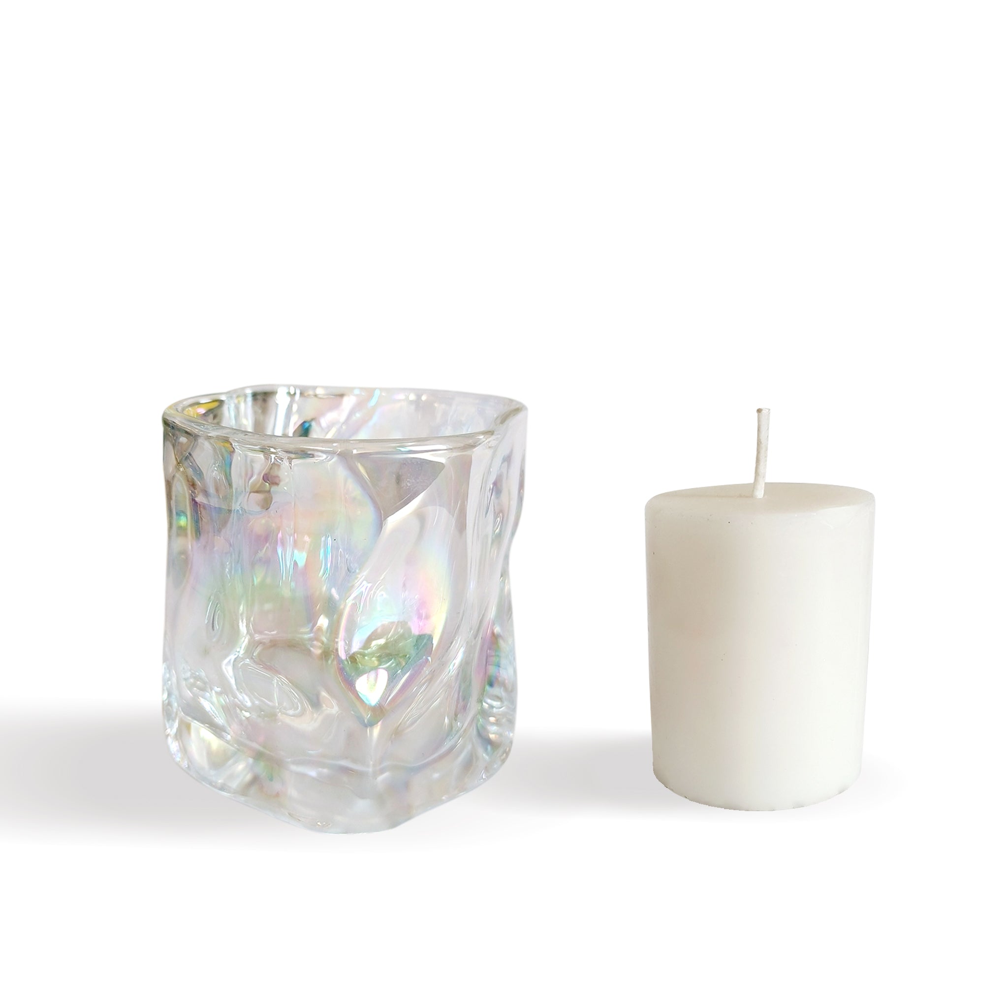 Clear Blown Glass Candle